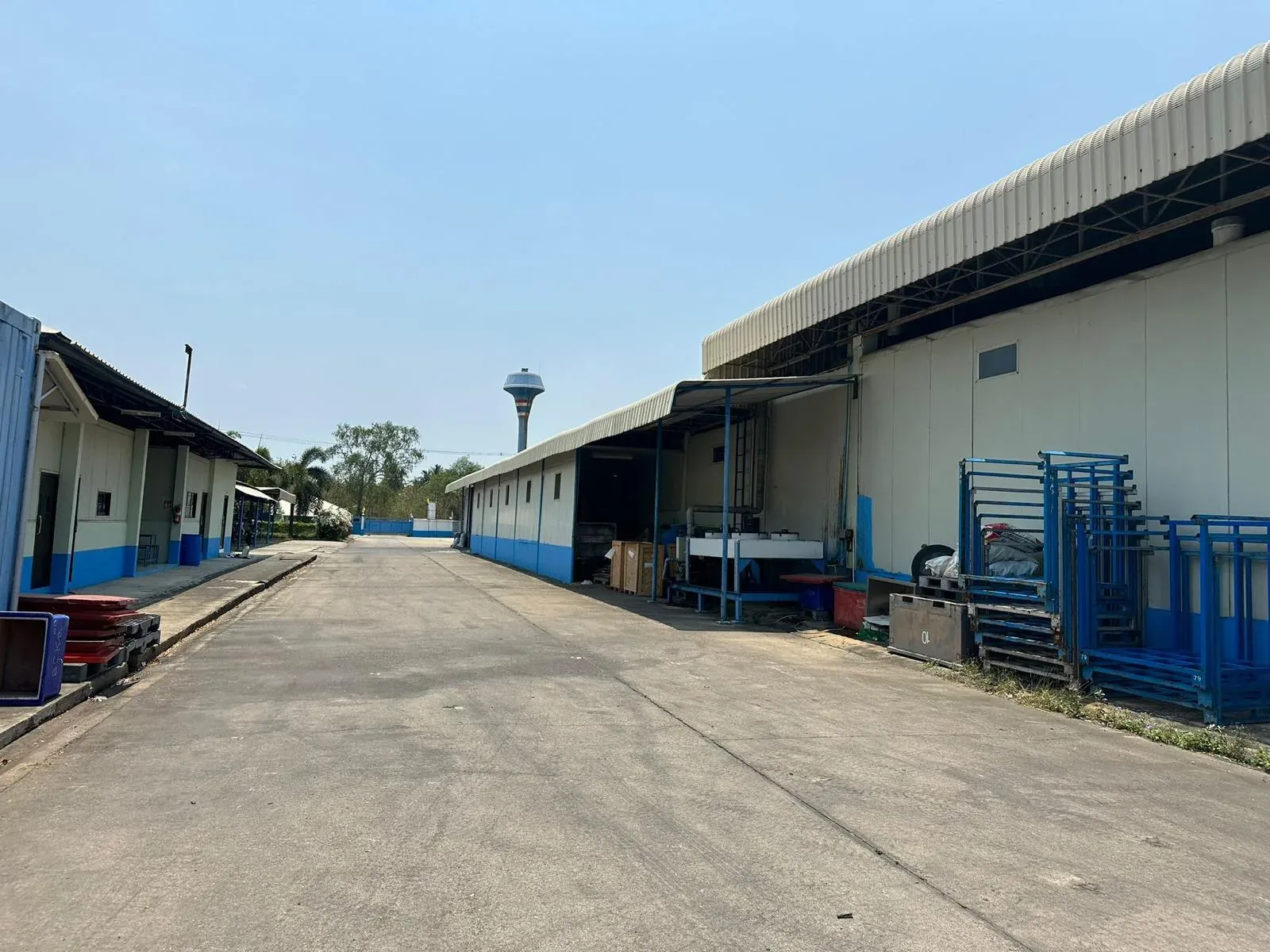 Ocean Fishery processing unit buildings and paved yard in Thailand